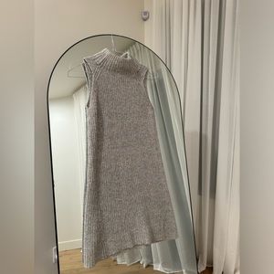 A New Day Women’s Grey Sleeveless Ribbed Knit Mock Neck Sweater Dress